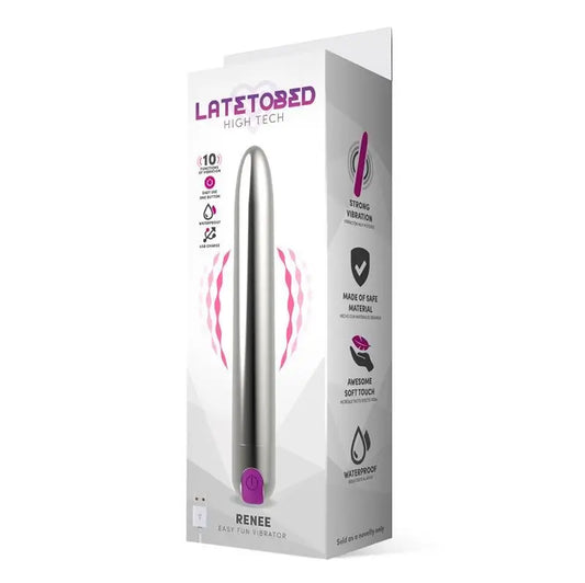 Latetobed Vibrator 10 Functions 18,5 Cm Usb Silver