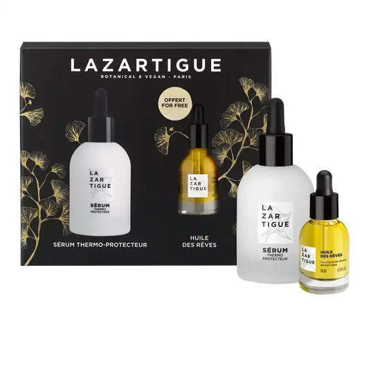 Lazartigue Set de Noël Sérum Thermoprotecteur de Noël + Huile sèche nourrissante, 2 unités