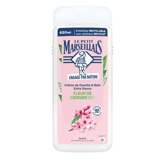 Le Petit Marseillais, Crème de douche extra-douce à la fleur de cerisier bio, 650 ml