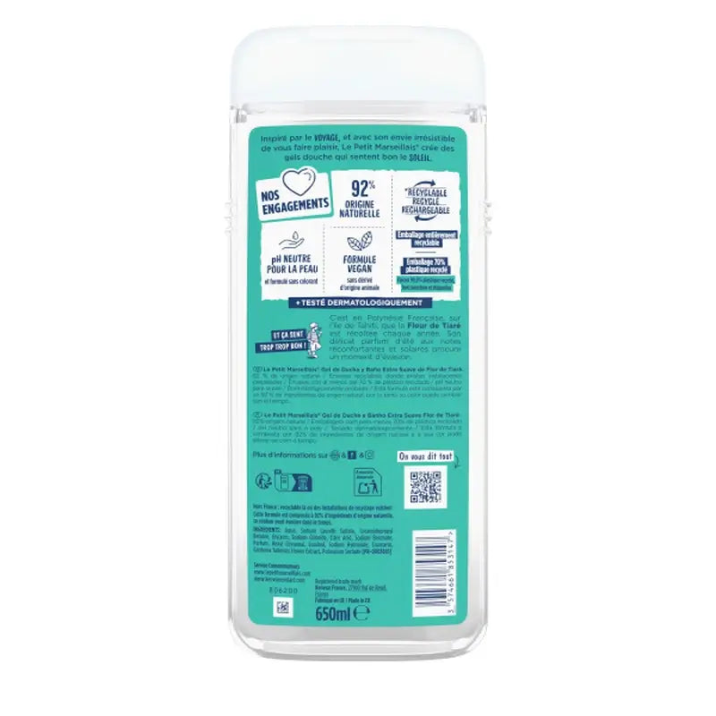 Le Petit Marseillais Gel douche extra-doux Fleur de tiaré, 650 ml