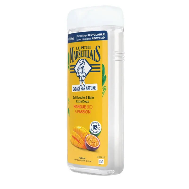 Le Petit Marseillais Gel douche extra-doux à la mangue bio et au fruit de la passion, 650 ml