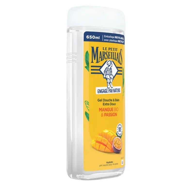 Le Petit Marseillais Gel douche extra-doux à la mangue bio et au fruit de la passion, 650 ml