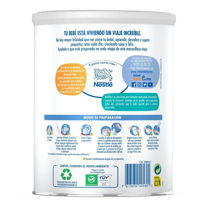 Nestlé Nativa lait en poudre pour nourrissons 800 g