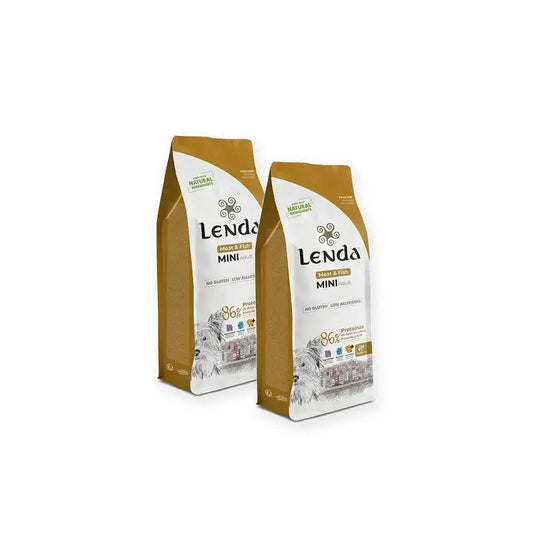 Lenda Chien Mini Viande et Poisson, lot de 2 x 2 kg