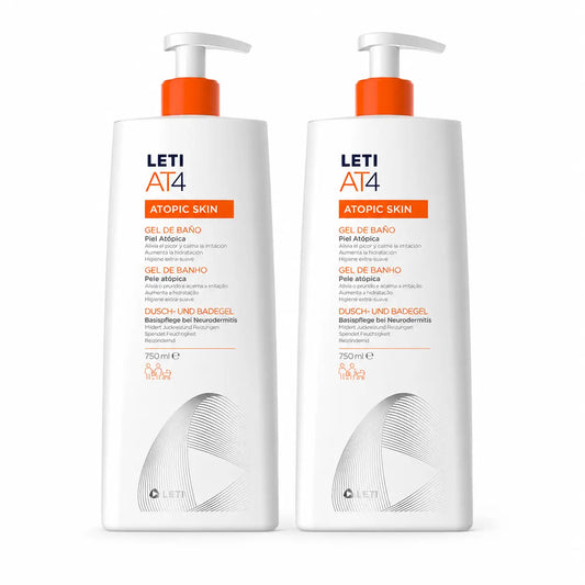 Leti AT4 Gel de bain dermo-gras 750 ml pack 2