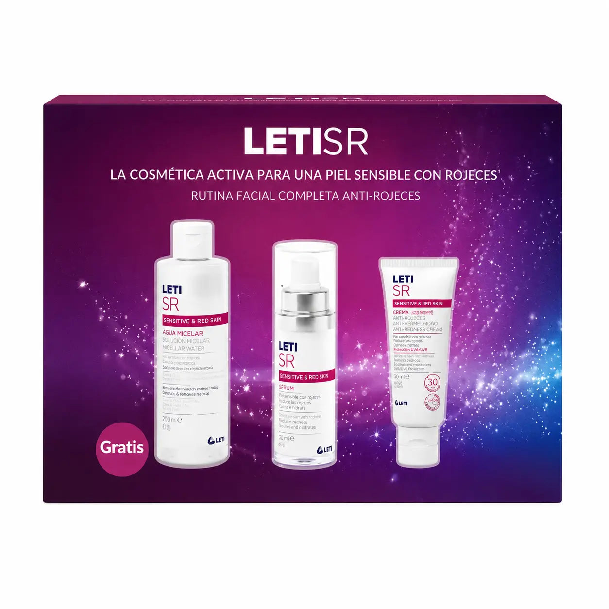 Leti SR Anti-rougeurs Sérum de poitrine de Noël + Fluide + Eau micellaire Cadeau