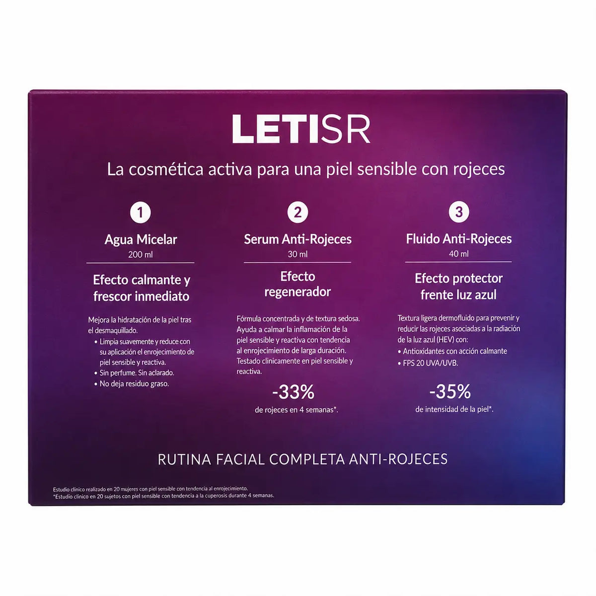 Leti SR Anti-rougeurs Sérum de poitrine de Noël + Fluide + Eau micellaire Cadeau