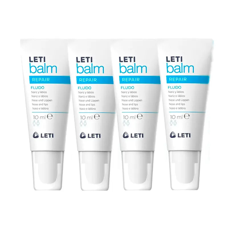 Letibalm Pack Fluide Réparateur Nez & Lèvres, 4 x 10ml