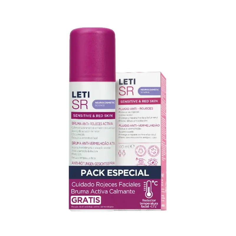 Letisr Peau sensible avec rougeurs - Pack : Fluide 40 ml + Brume