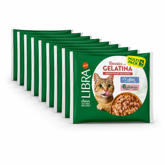 Libra Wet Cat Food, With Salmon and Tuna, Flowpack, 15 x 340 g