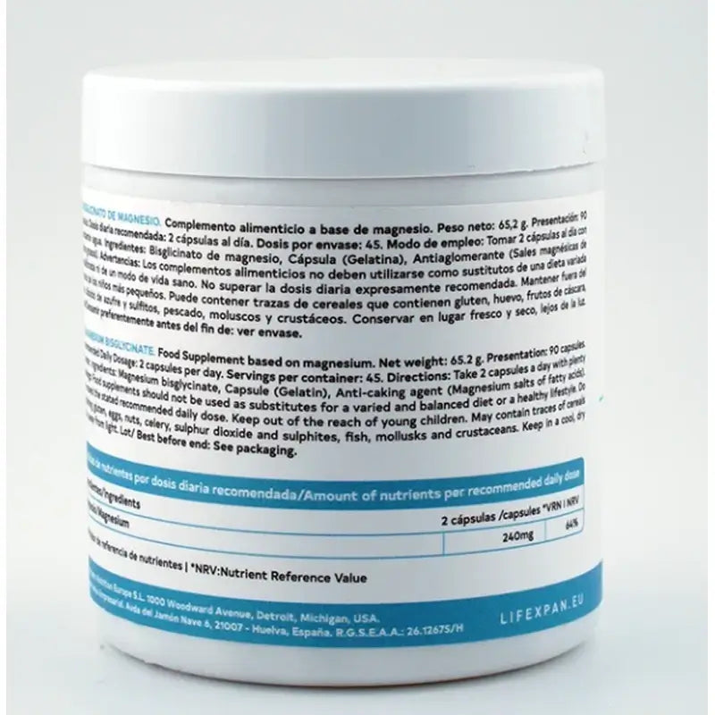 Lifexpan Magnésium Bisglycinate , 90 gélules