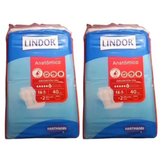Couches anatomiques de nuit Lindor, lot de 2 x 80 unités