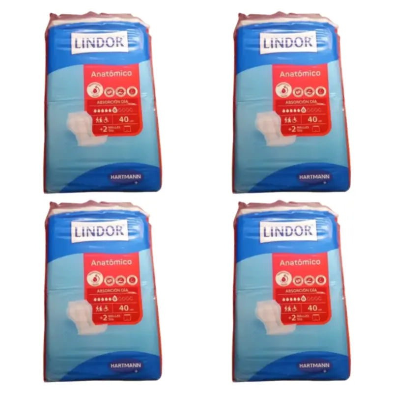 Couches anatomiques de nuit Lindor,   lot de 4 x 80 unités