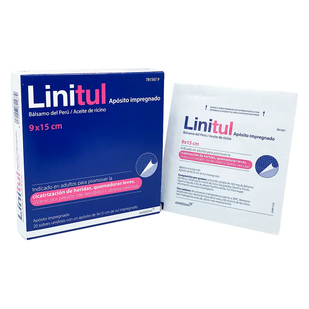Linitul 9 x 15 cm Pansement imprégné 20 sachets