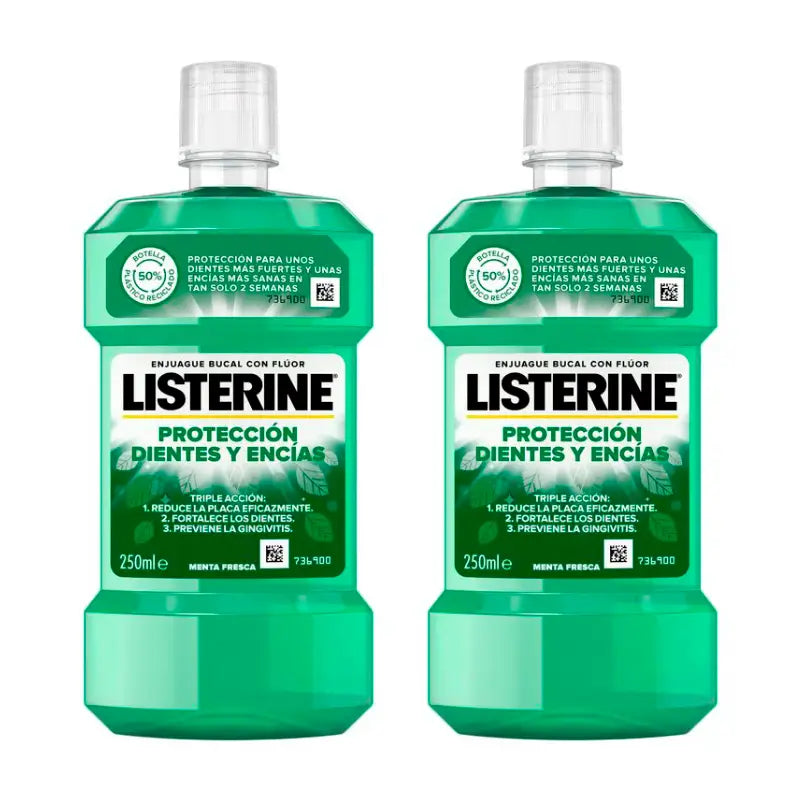 Listerine Duplo - Bain de bouche dents et gencives, 2 x 250 ml