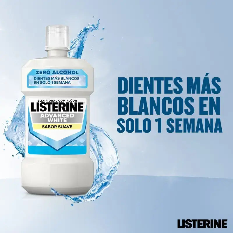 Rince-bouche Listerine Duplo, Advanced Whitening, sans alcool, menthe douce, 2 x 500 ml