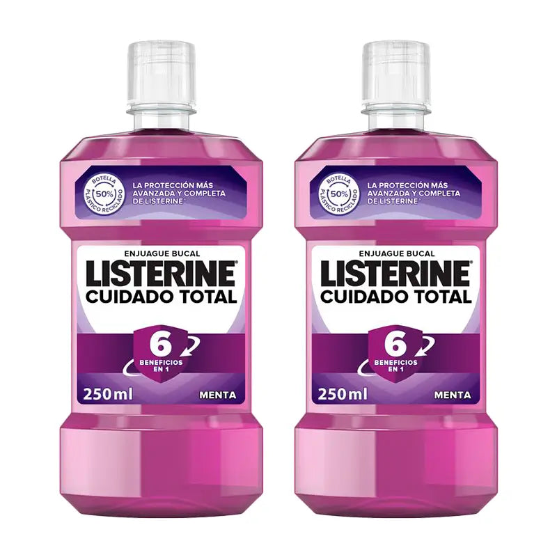 Rince-bouche Listerine Duplo Total Care, saveur menthe, 2 x 250 ml
