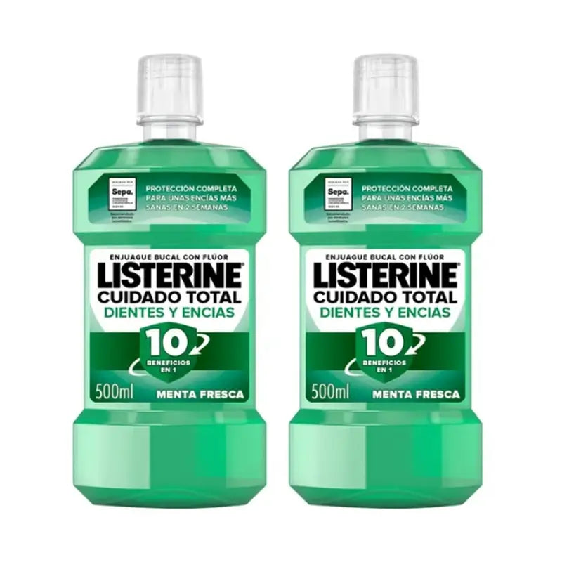 Listerine Duplo - Bain de bouche dents et gencives, 2 x 500 ml