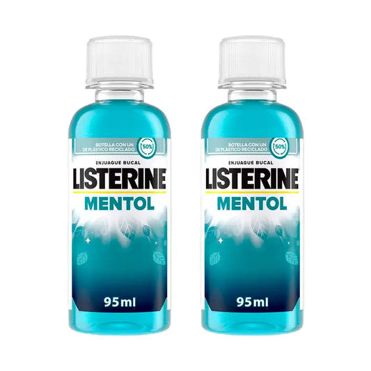 Listerine Duplo, bain de bouche au menthol, 2 x 95 ml