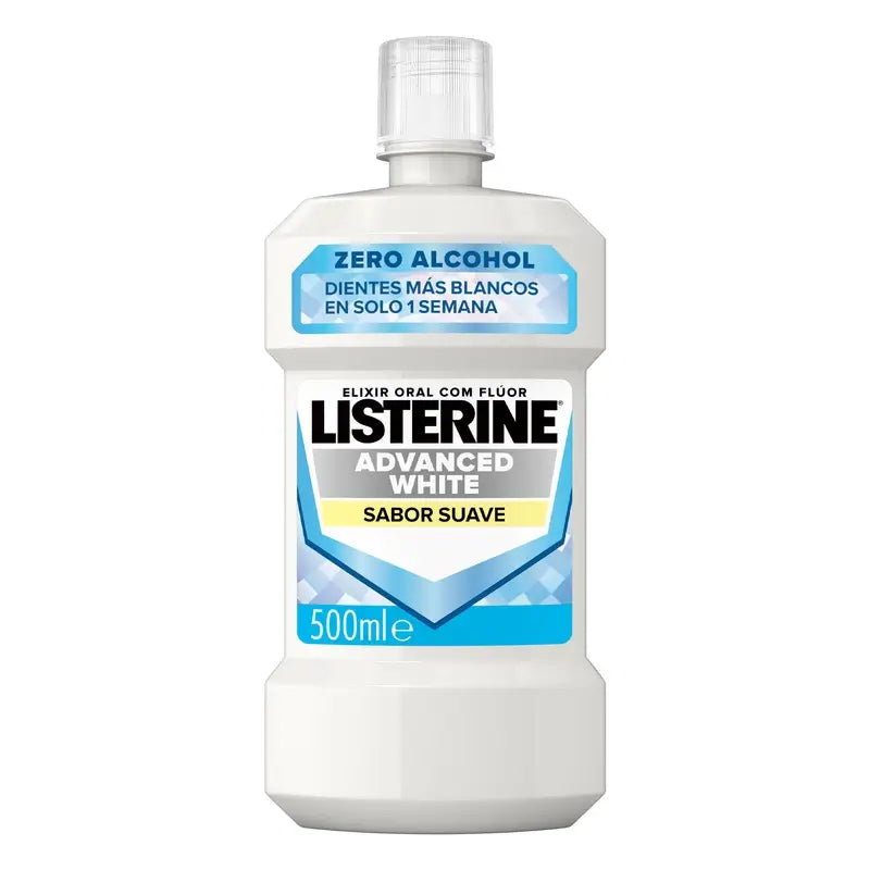 Rince-bouche Listerine, Advanced Whitening, sans alcool, menthe douce, 500ml