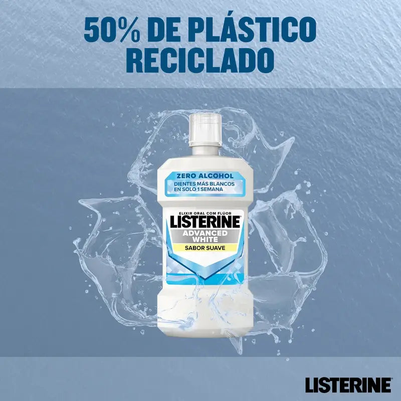 Rince-bouche Listerine, Advanced Whitening, sans alcool, menthe douce, 500ml
