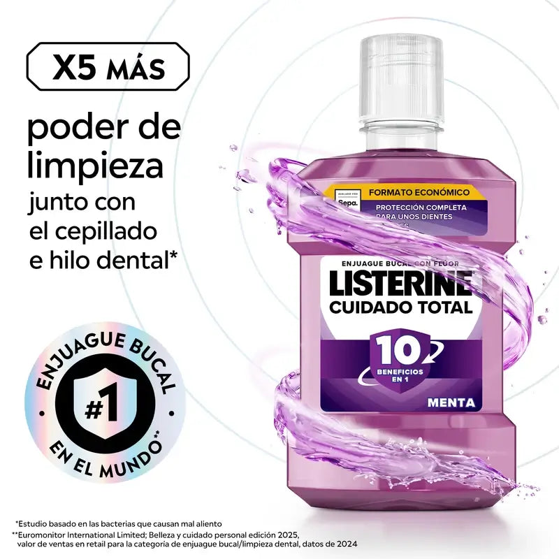 Rince-bouche Listerine Total Care, arôme menthe, 1L