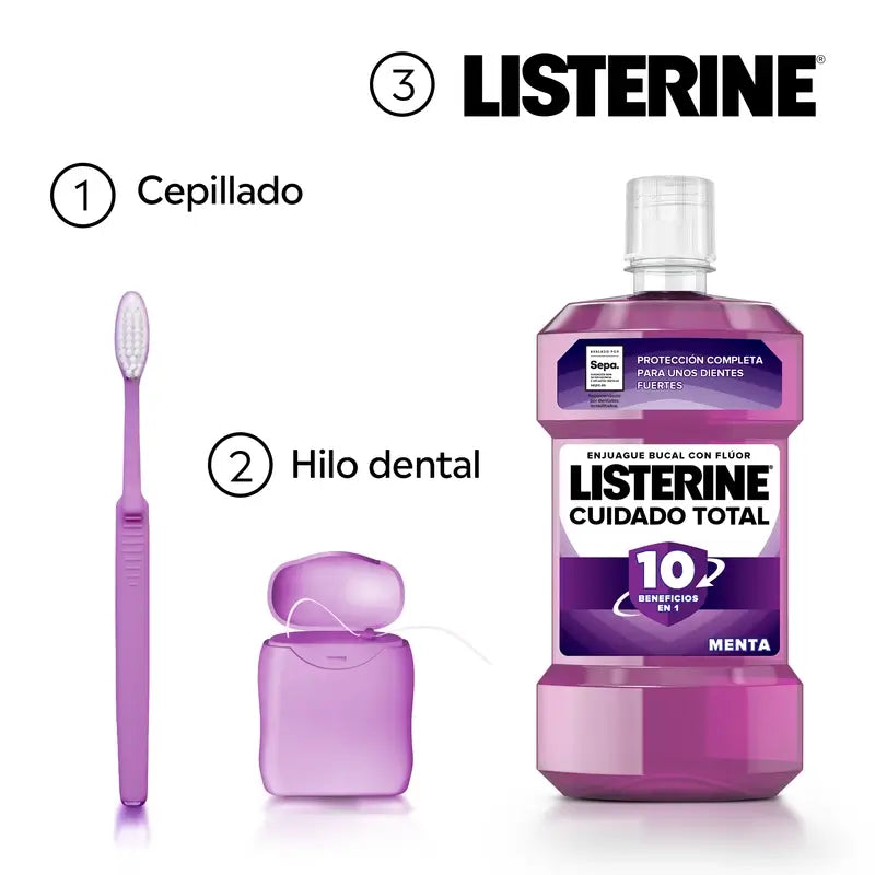 Listerine Total Care Bain de bouche à la menthe, 500 ml