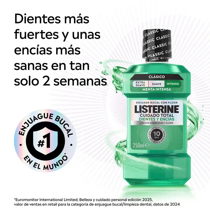 Rince-bouche Listerine pour la protection des dents et des gencives, menthe fraîche, 250 ml