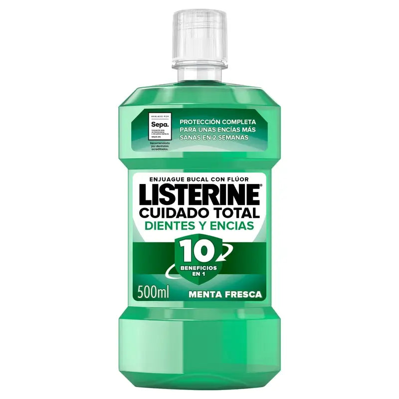 Rince-bouche Listerine pour la protection des dents et des gencives, menthe fraîche, 500 ml