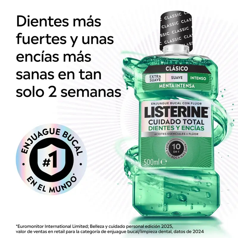 Rince-bouche Listerine pour la protection des dents et des gencives, menthe fraîche, 500 ml