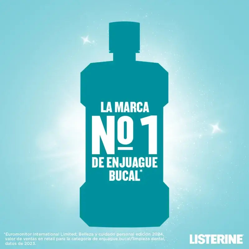 Listerine Bain de bouche Menthol Arôme doux Bain de bouche sans alcool Pack 500 ml + 250 ml