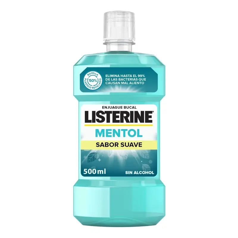 Rince-bouche Listerine, Menthol Doux, Doux, Sans alcool, Usage quotidien, 500ml