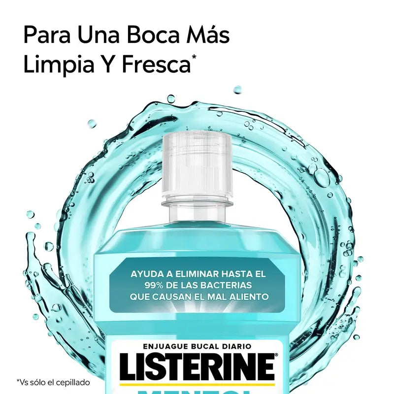 Rince-bouche Listerine, Menthol Doux, Doux, Sans alcool, Usage quotidien, 500ml