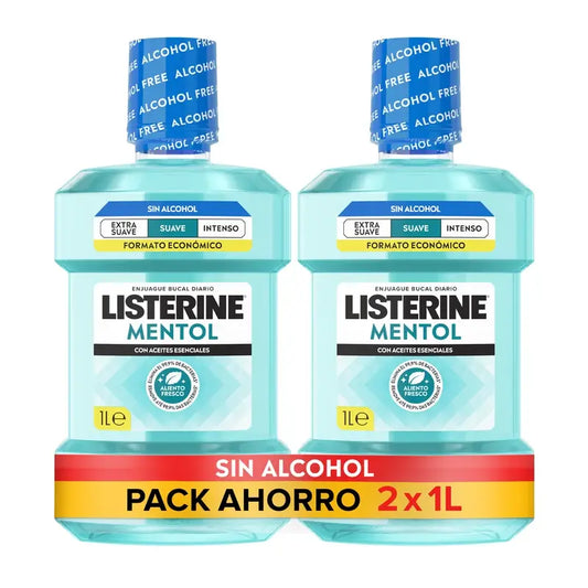 Rince-bouche doux sans alcool Listerine, 2 x 1L