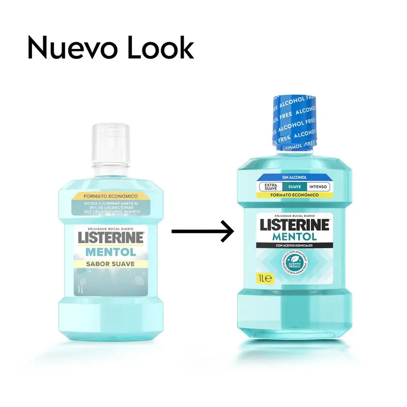 Rince-bouche doux sans alcool Listerine, 2 x 1L