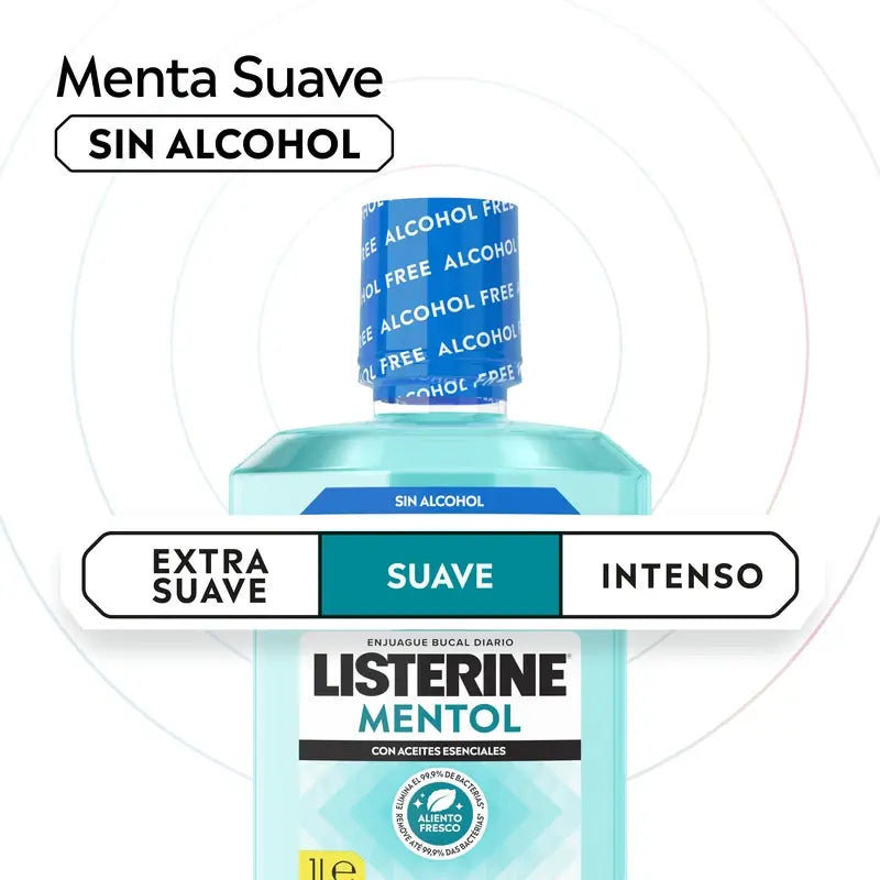 Rince-bouche doux sans alcool Listerine, 2 x 1L