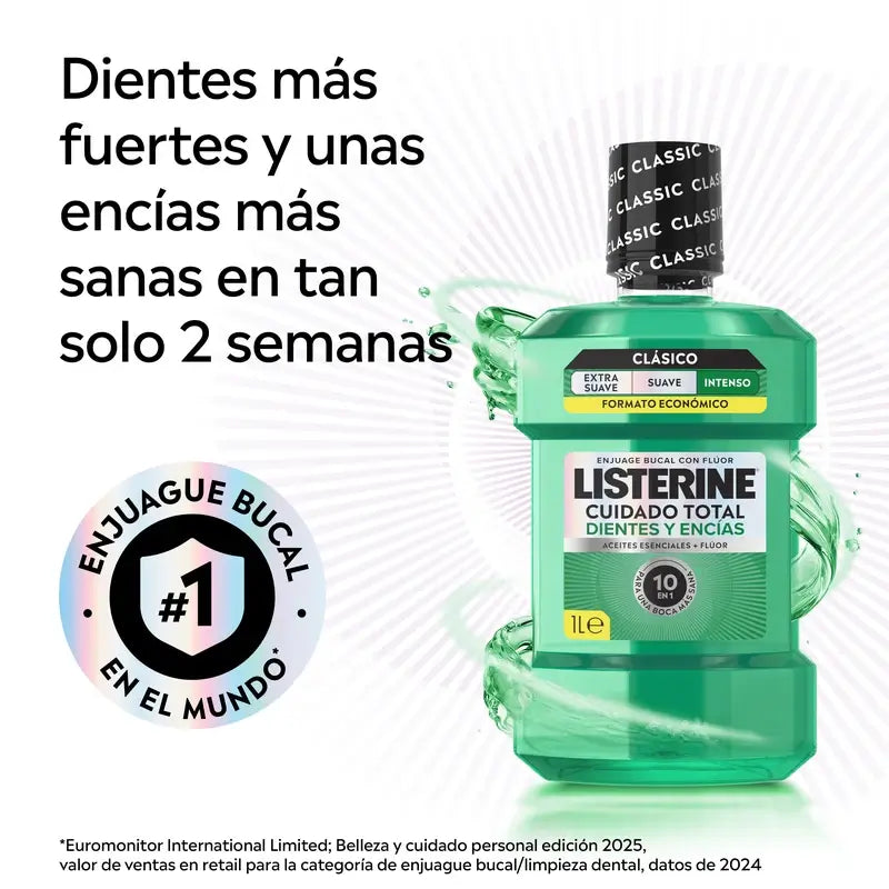 Rince-bouche Listerine pour la protection des dents et des gencives, menthe fraîche, paquet de 2X1L