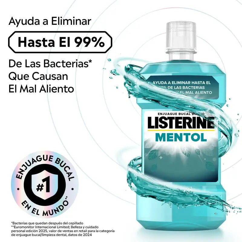LISTERINE Bain de bouche au menthol, 500 ml