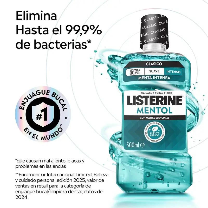 LISTERINE Bain de bouche au menthol, 500 ml