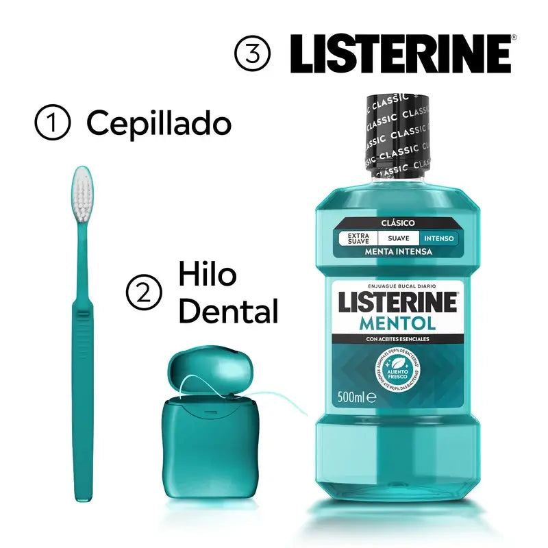 LISTERINE Bain de bouche au menthol, 500 ml