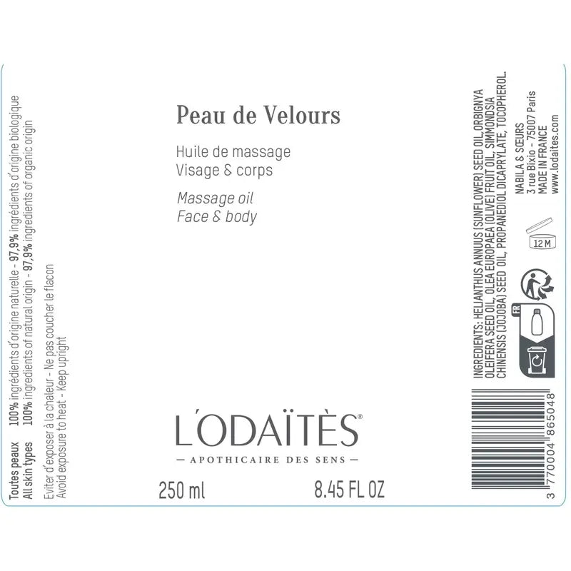 L'Odaïtès Corporal Peau De Velours - Huile Universelle - Visage & Corps , 250 ml
