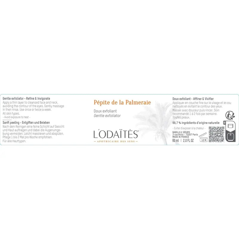 L'Odaïtès Facial Pépite De La Palmeraie - Gommage doux, 60 ml