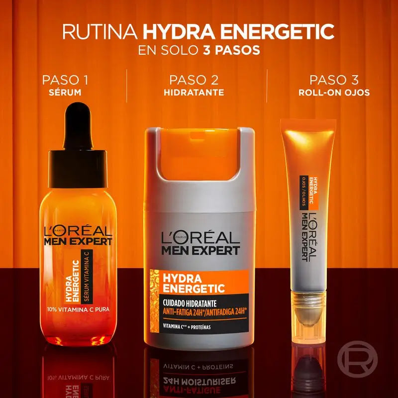 L'Oréal Paris Men Expert Hydra Energetic Roll-On Eyes Ice Effect Anti-Bags & Anti-Cernes Pour Homme - 10 Ml