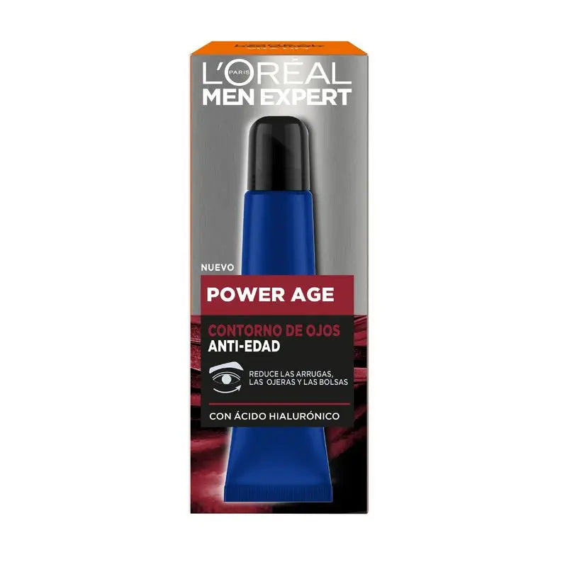 L'Oréal Paris Men Expert Power Age Contour des Yeux Anti-Age avec Acide Hyaluronique [Nouveau Pack Vitalift].