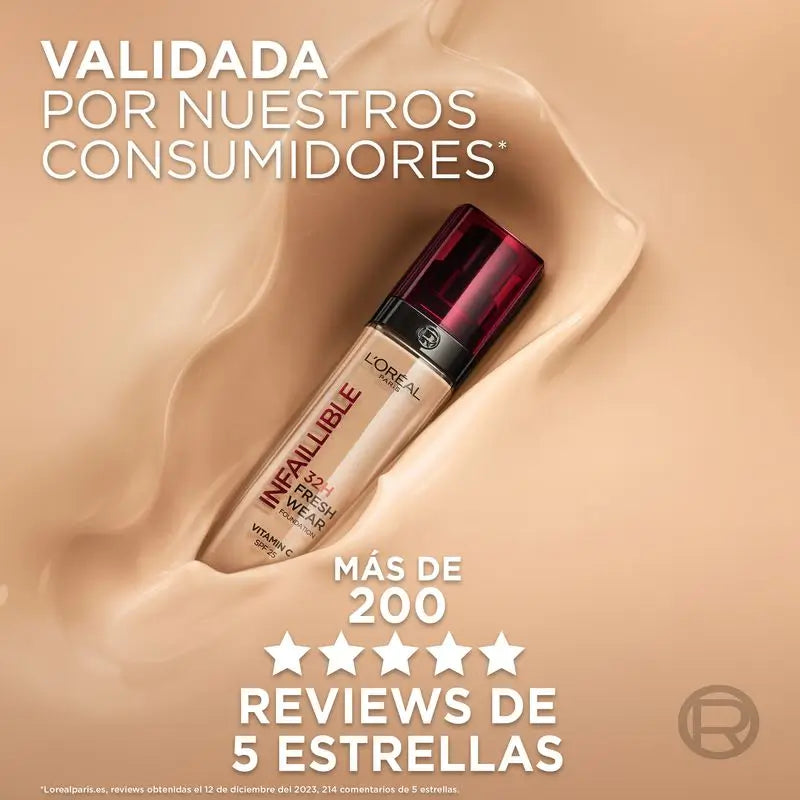 L'Oréal Paris Fond de teint Infaillible 32H Freshwear 30Ml Teinte 015