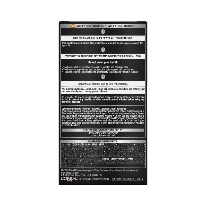 L'Oréal Paris Brow Colour Colorant à sourcils semi-permanent 1.0 noir