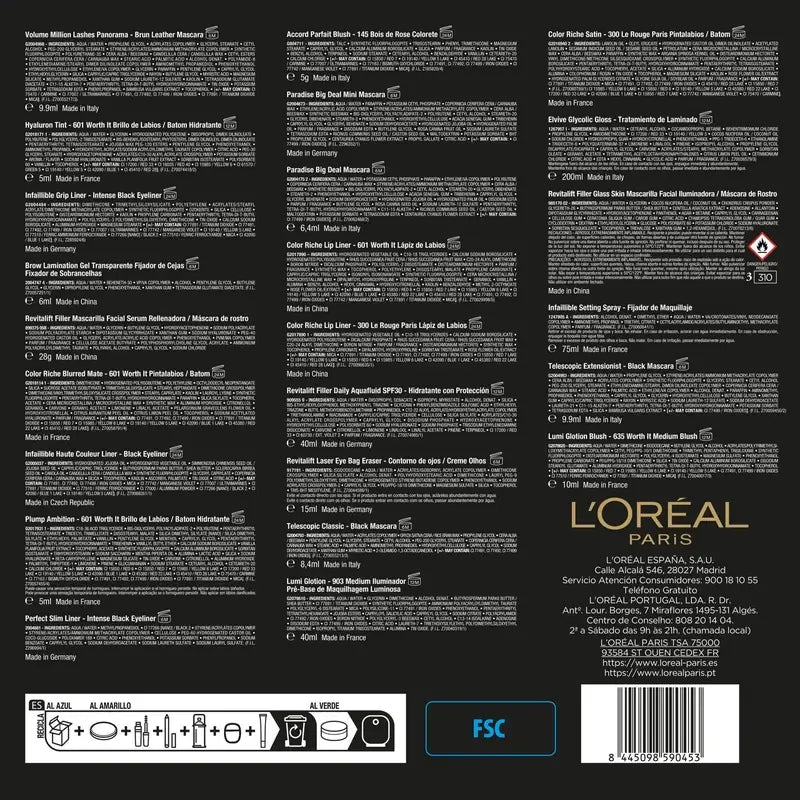 Calendrier de l'Avent L'Oréal Paris, 24 produits