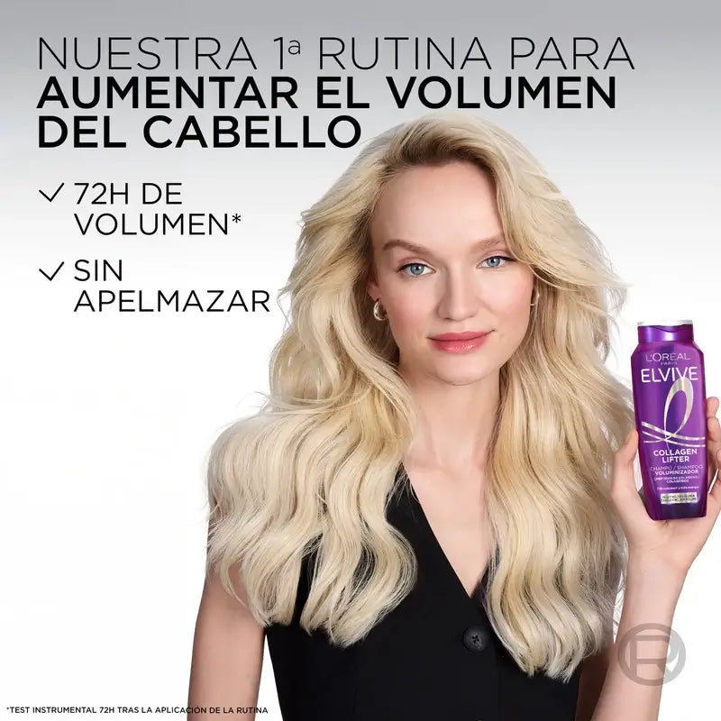 L'Oréal Paris Elvive Shampooing Volumisant, avec Peptides de Collagène, 700 ml