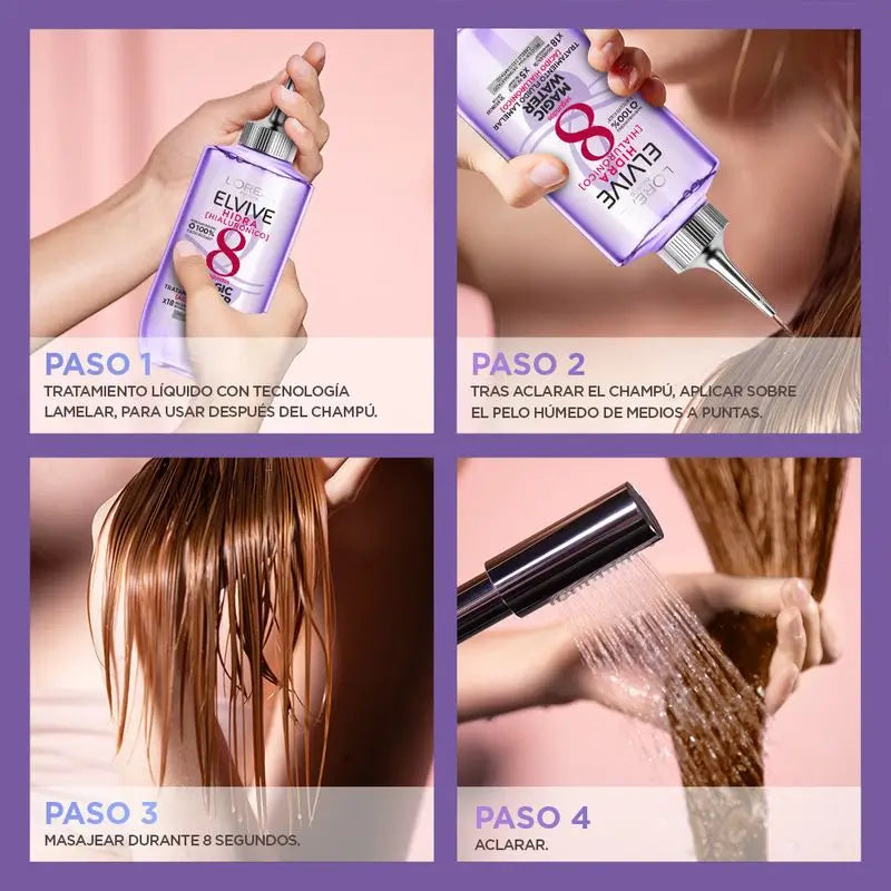 L'Oréal Paris Elvive Hydra Hyaluronic Magic Water : 8S Hair Treatment, Lamellar Technology, 200Ml