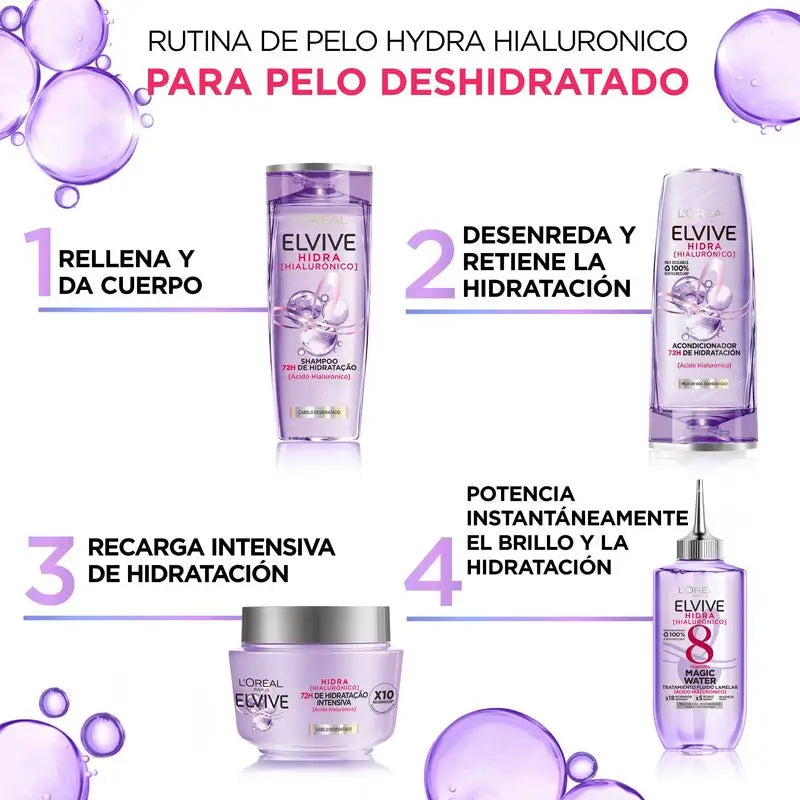L'Oréal Paris Elvive Hydra Hyaluronic Magic Water : 8S Hair Treatment, Lamellar Technology, 200Ml